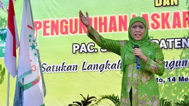 Khofifah Indar Parawansa, Ketua Muslimat NU. (Foto: numojokerto.or.id/Fauzan)