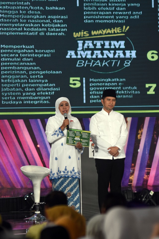 Debat Pilgub Jatim 2018 (Foto: Risyal Hidayat/Antarafoto)
