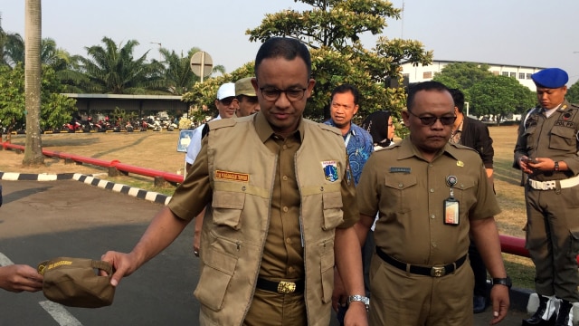 Anies tiba di JIEP, Jakarta Timur. (Foto: Moh Fajri/kumparan)