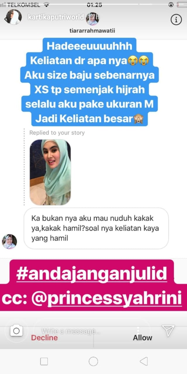 Kartika Putri dituding hamil. (Foto: IG/ kartikaputriworld)