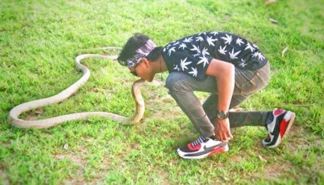 Risky Ahmad, remaja yang dipatok ular king cobra (Foto: Facebook/Yuni Rusmini)