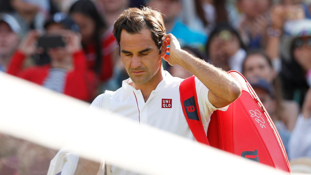 Federer kandas di perempat final Wimbledon 2018. (Foto: REUTERS/Andrew Boyers)