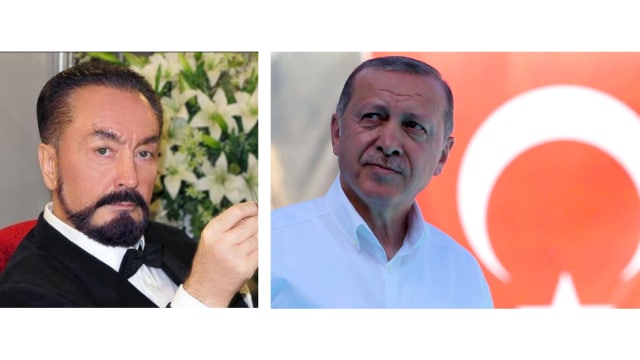 Harun Yahya dan Presiden Turki Recep Tayyip Erdogan. (Foto: Instagram @cnnturk AFP/Adem Altan)