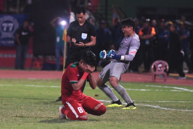 Timnas U-19 gagal ke final Piala AFF U-19 2018. (Foto: ANTARA FOTO/Zabur Karuru)