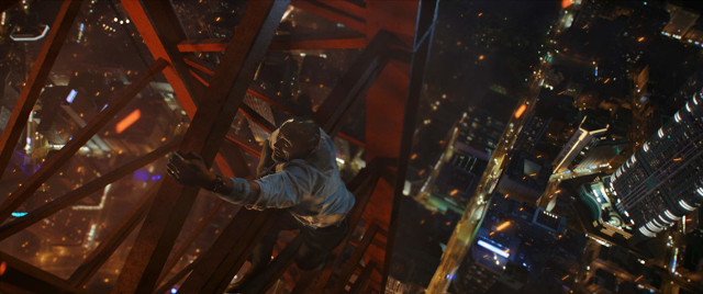 Dwayne Johnson memanjat gedung tertinggi di dunia (Foto: Universal Pictures)