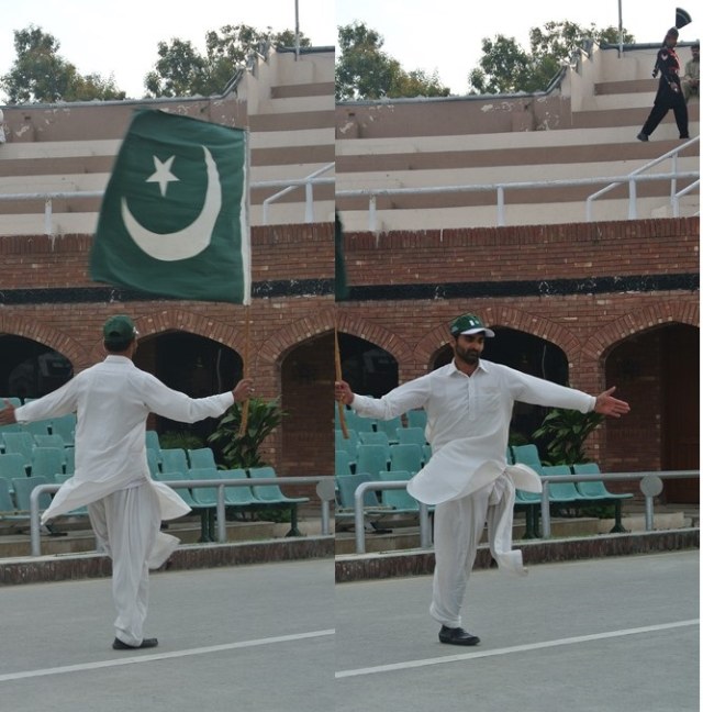 Kehebohan Upacara Bendera di Batas India-Pakistan (4)