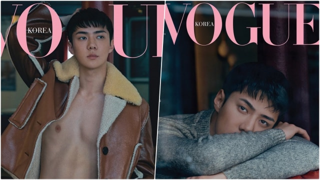 Sehun dalam cover Vogue Korea. (Foto: Vogue Korea)
