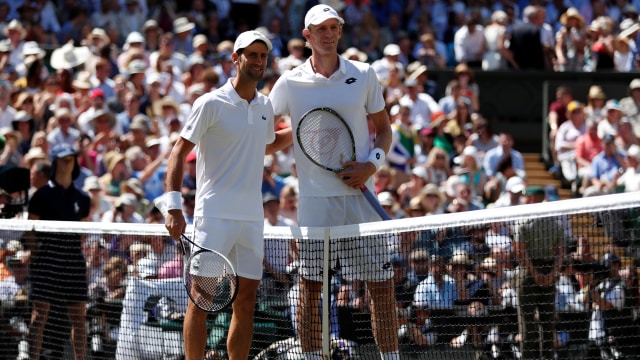 Djokovic melawan Anderson di final Wimbledon 2018. (Foto: REUTERS/Andrew Boyers)