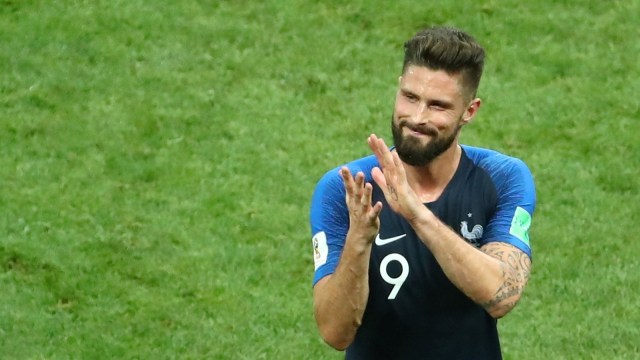 Olivier Giroud usai menjalani laga final Piala Dunia 2018 (Foto: Michael Dalder/Reuters)