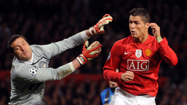 Cristiano Ronaldo vs Inter Milan. (Foto: Andrew Yates/AFP)