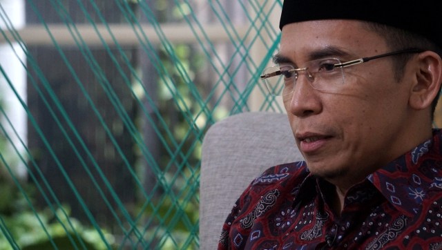 Gubernur NTB TGH Muhammad Zainul Majdi atau Tuan Guru Bajang, saat mengunjungi kantor kumparan, Jakarta. (Foto: Abil Achmad Akbar/kumparan)