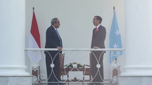 Suasana pertemuan Presiden Joko Widodo dan Presiden Federasi Mikronesia di Istana Bogor. (Foto: Yudhistira Amran Saleh/kumparan)