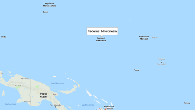 Peta Negara Federasi Mikronesia (Foto: Google Maps)