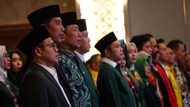 Sejumlah menteri di Harlah PKB ke 20 (Foto: Jamal Ramadhan/kumparan)