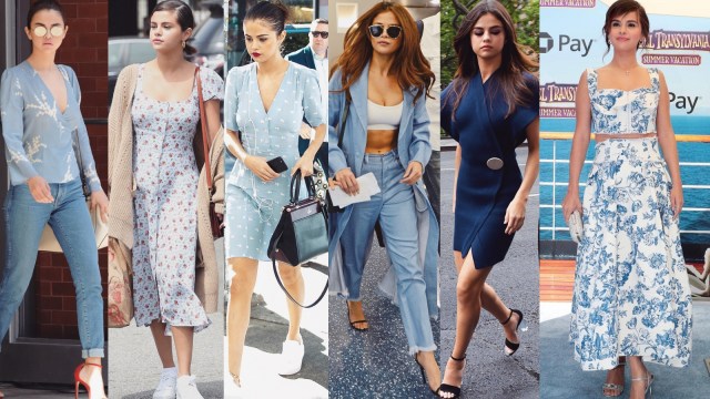 Tampil kasual dalam warna biru. (Foto: Dok. The Catwalk italia & Selena Gomez Style)