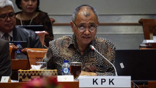Pimpinan KPK, Agus Rahardjo, di Rapat Dengar Pendapat KPK dengan Komisi III DPR RI.  (Foto: Iqbal Firdaus/kumparan)