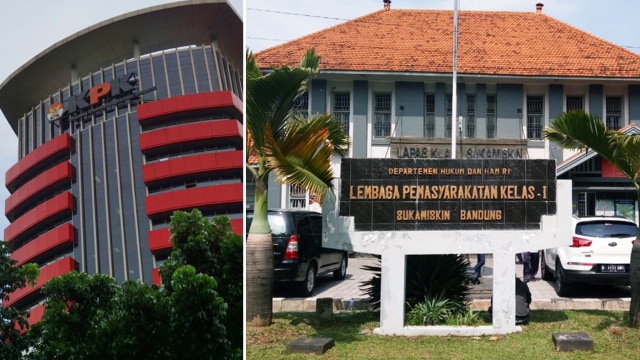 Gedung KPK dan Lapas Sukamiskin Bandung. (Foto: Aditia Noviansyah/kumparan dan Fahrian Saleh/kumparan)