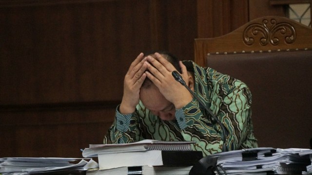 Mantan Kepala Badan Penyehatan Perbankan Nasional (BPPN), Syafruddin Arsyad Temenggung di Pengadilan Tipikor, Jakarta. (Foto: Nugroho Sejati/kumparan)