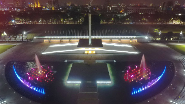 Foto udara Monumen Pembebasan Irian Barat di Lapangan Banteng, Jakarta, Senin (23/7).  (Foto: ANTARA FOTO/Akbar Nugroho Gumay)