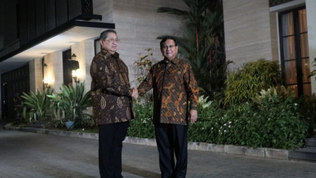 Pertemuan SBY dan Prabowo Subianto di Mega Kuningan, Jakarta, Selasa (24/7). (Foto: Nugroho Sejati/kumparan)