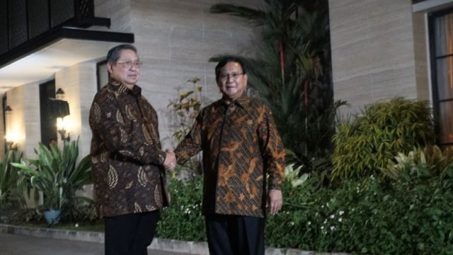 Pertemuan SBY dan Prabowo di Mega Kuningan, Jakarta, Selasa (24/7). (Foto: Nugroho Sejati/kumparan)