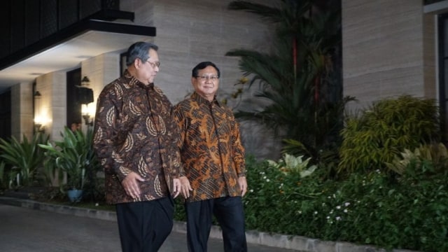 Pertemuan SBY dan Prabowo di Mega Kuningan, Jakarta, Selasa (24/7). (Foto: Nugroho Sejati/kumparan)
