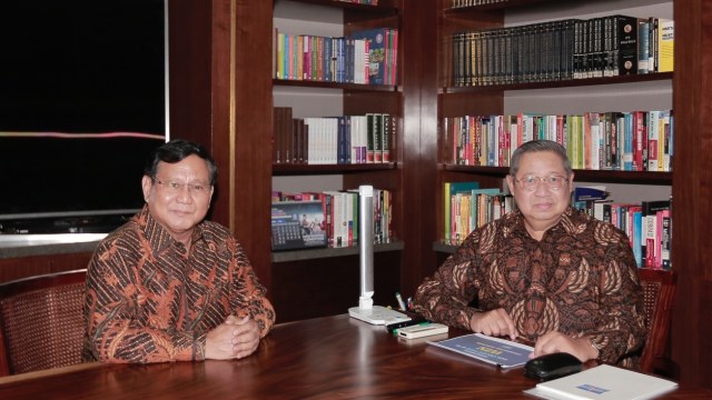 Pertemuan SBY dengan Prabowo di kediaman SBY di Mega Kuningan, Jakarta Selatan, Selasa (24/7). (Foto: Dok. Abror Rizki/Demokrat)