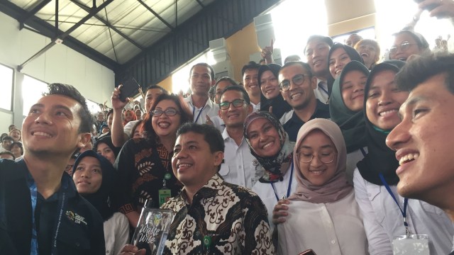 Wakil Gubernur DKI Jakarta, Sandiaga Uno, di Hall Basket Gelora Bung Karno (GBK). (Foto: Moh Fajri/kumparan)