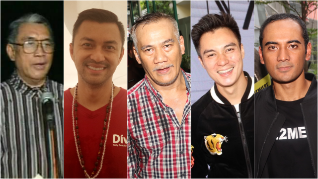 Umar Kayam, Anjasmara, Tio Pakusadewo, Baim Wong, dan Ario Bayu. (Foto: Wikimedia Commons, kumparan, Munady.)