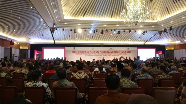 Presiden Jokowi buka rakornas pengendalian inflasi 2018 di Hotel Grand Sahid Jaya Jakarta (26/7). (Foto: Jihad Akbar/kumparan)