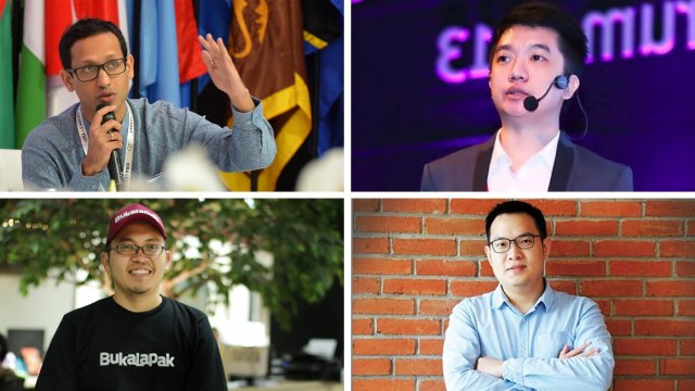 Empat orang pendiri startup yang masuk daftar orang terkaya di Indonesia menurut Globe Asia. (Foto: Antara/Wahyu Putro A, William Tanuwijaya/Twitter, Dok.Bukalapak dan Instagram/prestigeindonesia)