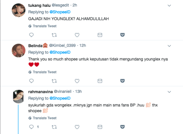 Komentar fans Lisa Blackpink (Foto: Twitter.com/ShopeeID)