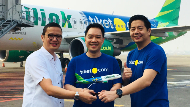 Pesawat Citilink dengan livery tiket.com. (Foto: Helinsa Rasputri/kumparan)