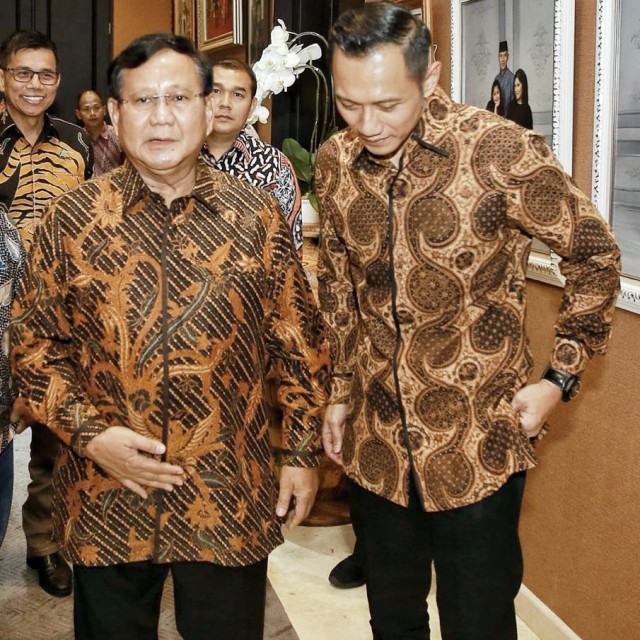Prabowo dan AHY. (Foto: Instagram @penggemarahy)