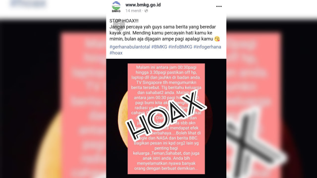 HOAX Gerhana (Foto: www.bmkg.go.id/facebook)