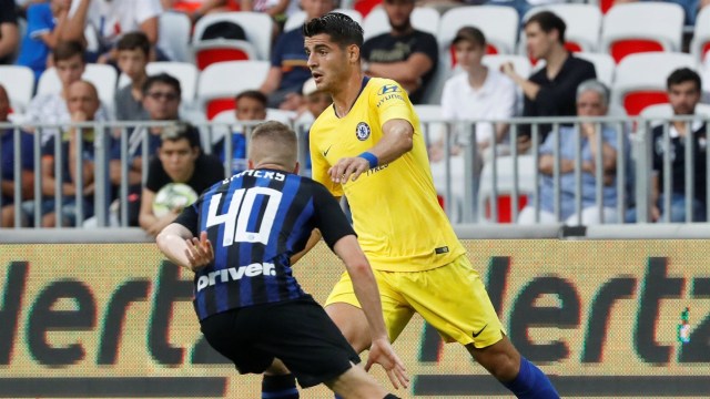 Morata pada laga versus Inter. (Foto: Eric Gaillard/Reuters)