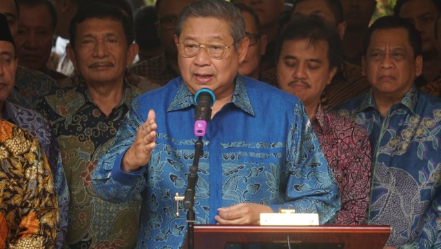 SBY usai melakukan pertemuan di Kertanegara, Jakarta, Senin (30/7). (Foto: Irfan Adi Saputra/kumparan)