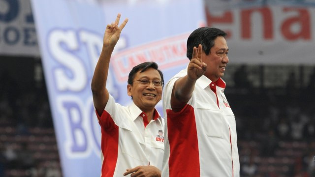 SBY dan Boediono saat Pilpres 2009 (Foto: AFP/Romeo Gacad)