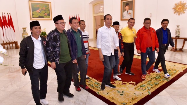 Jokowi dan Sekjen Parpol Koalisi di Istana Bogor  (Foto: Agus Suparto /Presidential Palace)