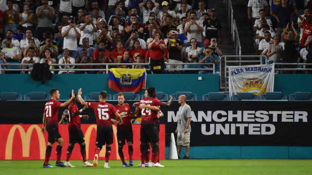 Manchester United dan Real Madrid di ICC 2018 (Foto: REUTERS/Jason Vinlove)