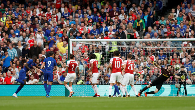 Ruediger buka keunggulan pertama Chelsea atas Arsenal. (Foto: Reuters/Paul Childs)