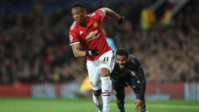 Anthony Martial di laga Manchester United vs Benfica. (Foto: Oli SCARFF / AFP)