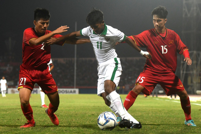 Piala AFF U16 Indonesia VS Vietnam 2018 (Foto: ANTARA FOTO/Zabur Karuru)