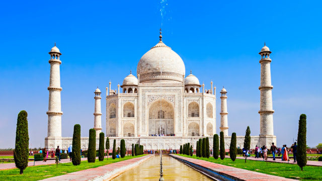 Kesan mewah, megah, cantik jelas terlihat dari arsitektur bangunan yang dibangun oleh Raja Shah Jahan.
 (Foto: Thinkstock)