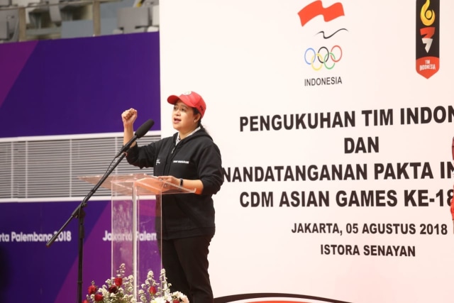 Menko PMK Kukuhkan Tim Indonesia untuk Asian Games (Foto: Kemenko PMK)