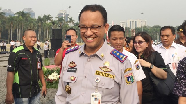 Gubernur DKI Anies di Monas, Jakarta. (Foto:  Moh Fajri/kumparan)