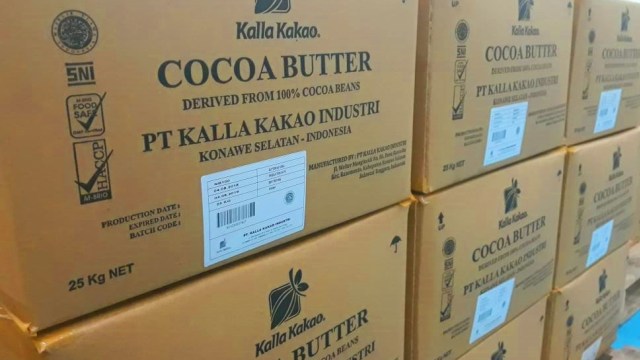 Butter kakao PT Kalla Kakao Industri di Konawe Selatan siap diekspor (Foto: Ema Fitriyani/kumparan)