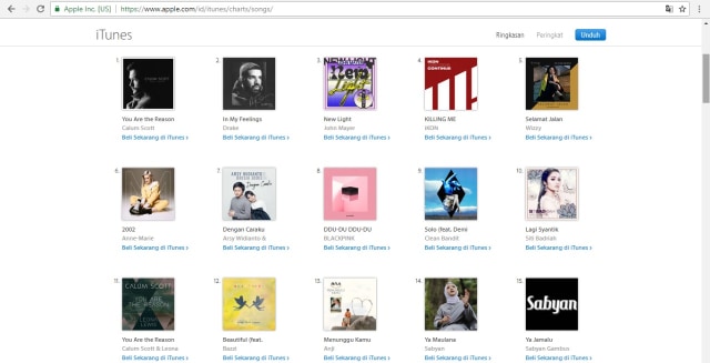Ost. Si Doel The Movie menduduki posisi lima chart iTunes Indonesia (Foto: www.apple.com/id/)