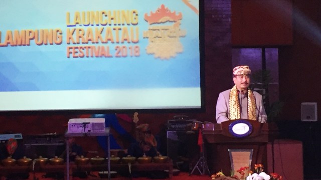Menteri Pariwisata, Arief Yahya dalam peluncuran acara Lampung Krakatau Festival, Kamis (9/8). (Foto: Helinsa Rasputri/kumparan)