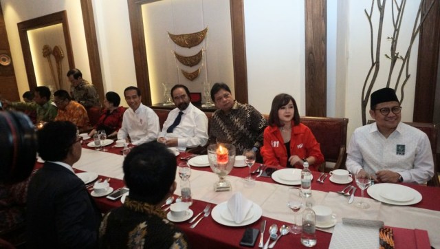 Suasana pertemuan koalisi Jokowi di Plataran, Menteng, Jakarta, Kamis (9/8/2018). (Foto: Nugroho Sejati/kumparan)
